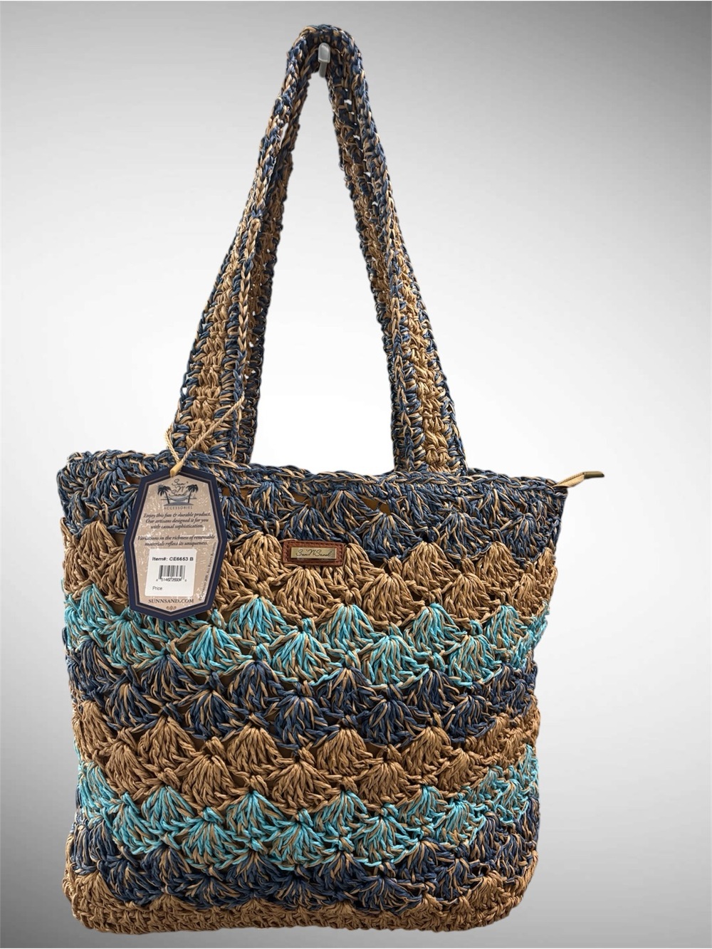 SUN N SAND Straw Woven Tote